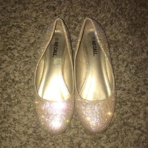 Round Toe Sparkling Flats 12W
